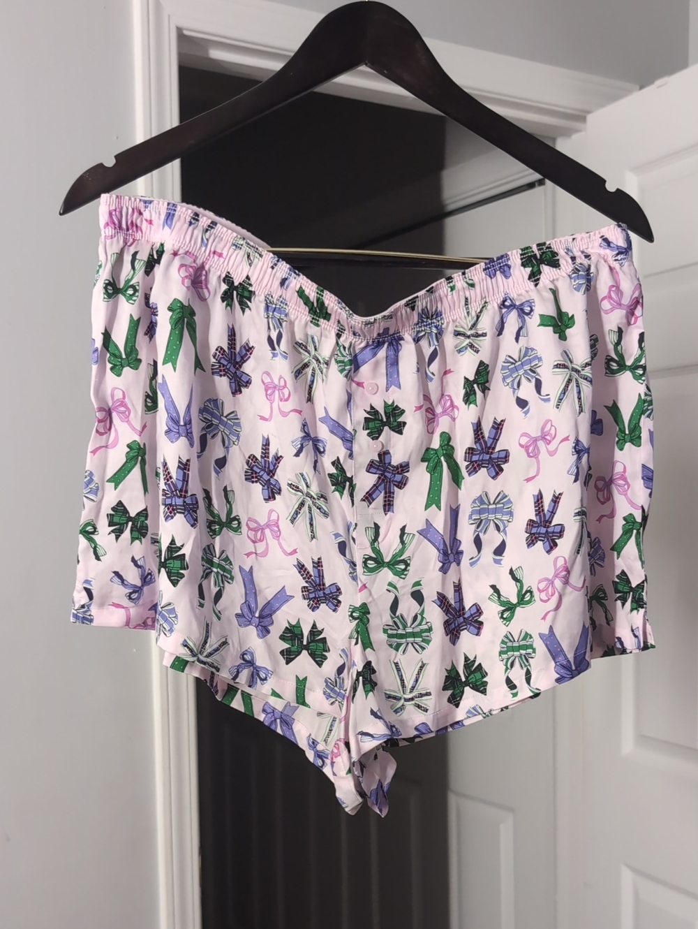 Pink Bow Print Sleep Shorts